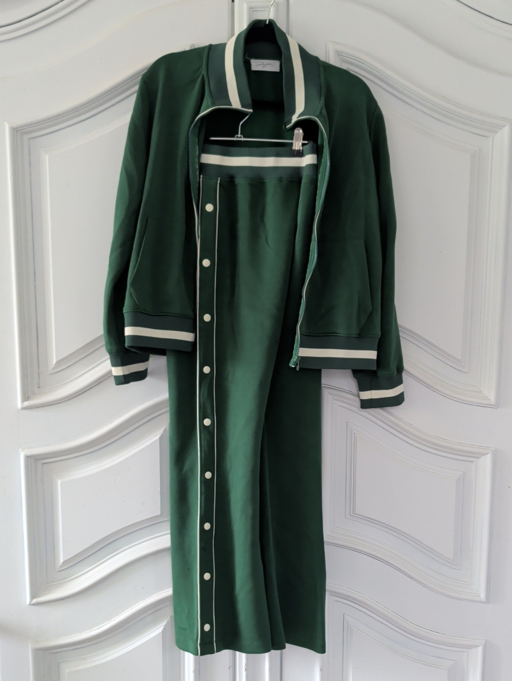 Carly Jean Los Angeles Pickleball Track Jacket and Pants Set with Cream Trim